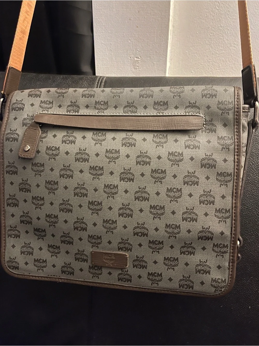 Authentic MCM Visetos Medium Messenger Bag laptop carrier
